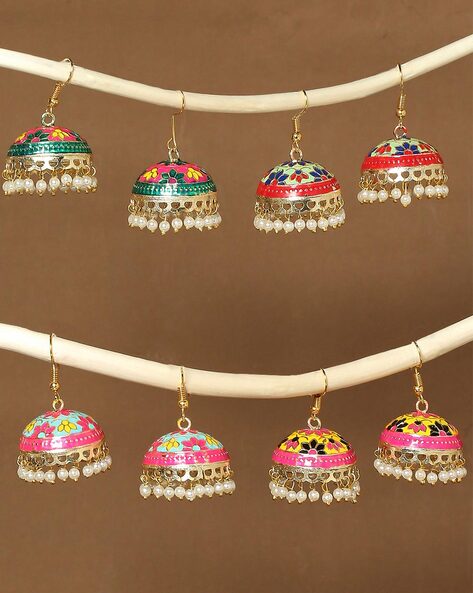 Glass jhumkas hot sale