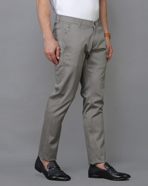 Buy TIM ROBBINS MEN'S TROUSERS GREY COLOR SLIM FIT COTTON BLEND FORMAL  TROUSERS Online at Best Prices in India - JioMart.