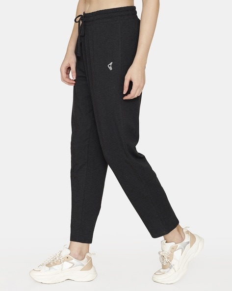 Zelocity by Zivame Black Logo Print Track Pants