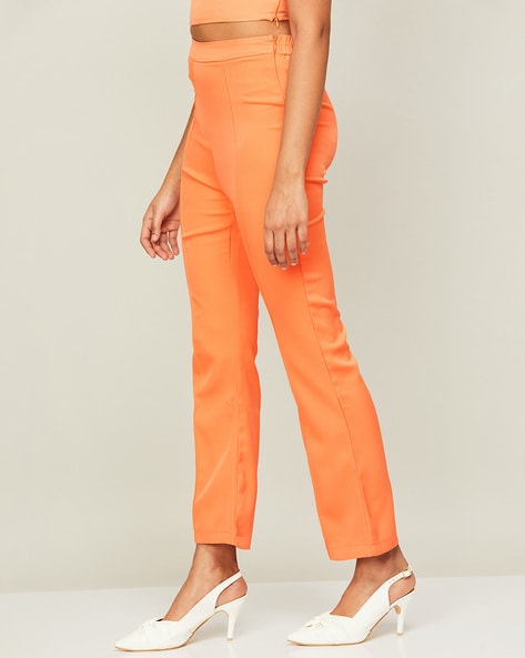 FESTIVE WEAR, WOMEN, Palazzo,Pants & Leggings | Dressy Raw Silk Straight  Cut Trousers