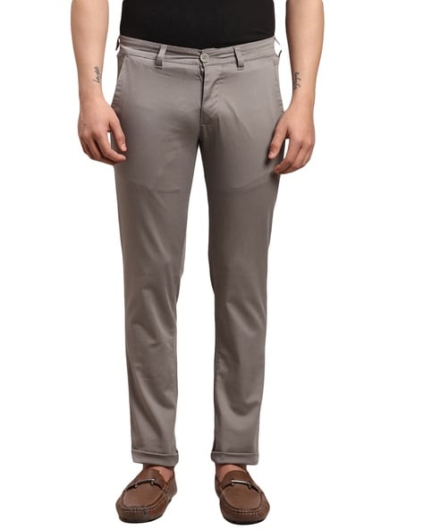 Parx Dark Green Tapered Fit Trousers