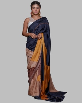 Buy Nikita Mhaisalkar Geometric Print Readymade Saree, Multicoloured Color  Women