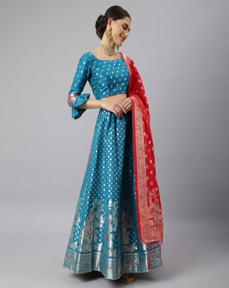 Latest Banarasi Lehenga Blouse Designs