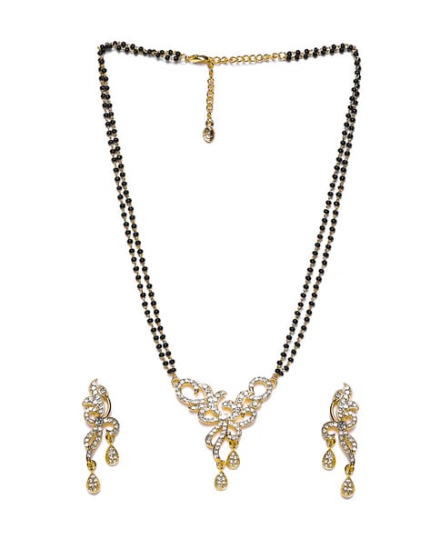 Traditional Marathi Mangalsutra | Gold Mangalsutra Set With Earrings –  Digital Dress Room