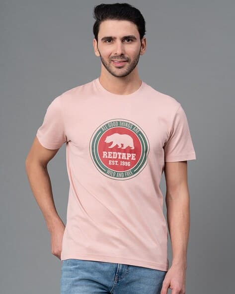 RED TAPE Regular Fit Graphic Print Crew-Neck T-Shirt