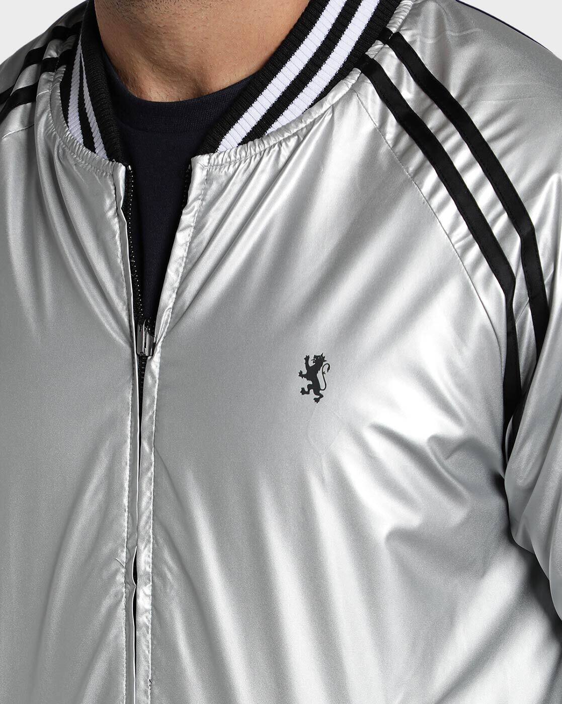 Red Tape Silver Coat Mens Men's Polyester Hooded Silver Jacket Redtape