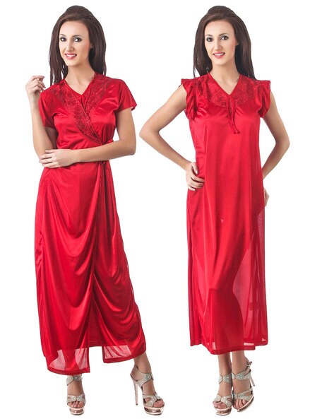 Buy Red Night&LoungeWearSets for Women by FASENSE Online