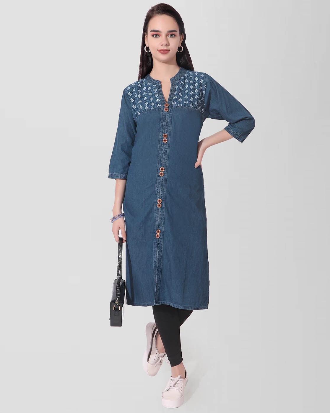 sonia collection Women Printed, Washed, Embroidered, Embellished Flared  Kurta - Buy sonia collection Women Printed, Washed, Embroidered,  Embellished Flared Kurta Online at Best Prices in India | Flipkart.com
