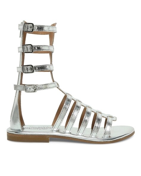 silver gladiator sandals