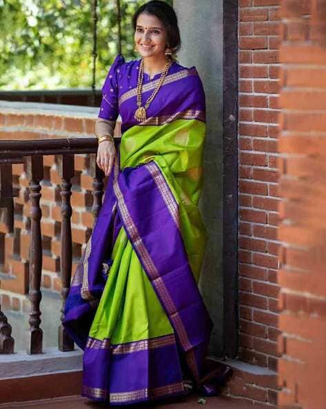 Banarasi Silk Saree with Floral Woven Motifs
