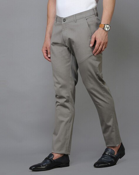 Grey Cotton Trousers For Men  Rajmohar