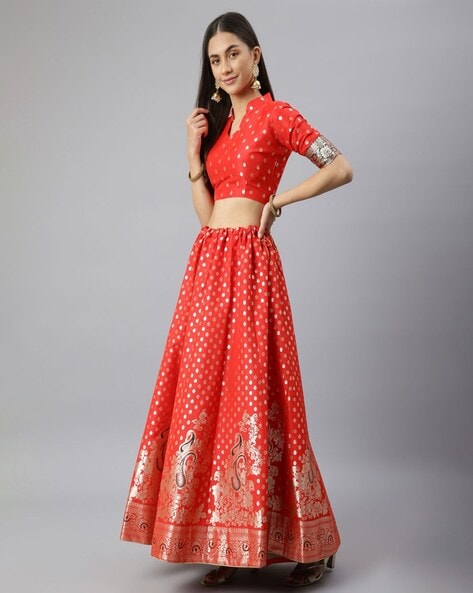 Designer Banarasi Lehenga choli With Net Dupatta – Peplos Jeans