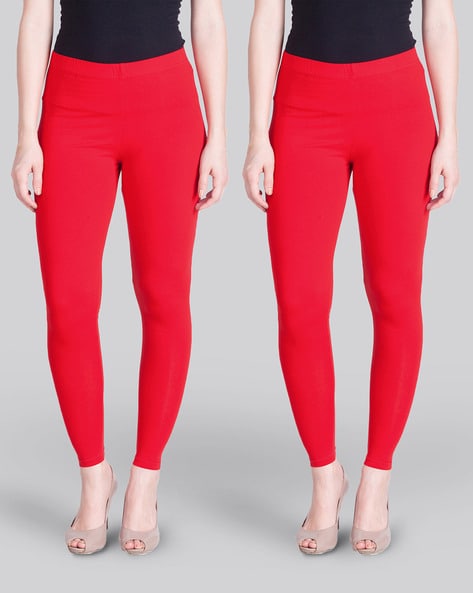 LUX LYRA Women's Pack of 1 Red Color Leggings (Yoga Pants 1PC Red Free  Size) | eBay