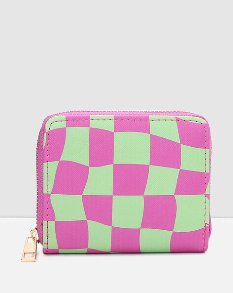 Checked Zip-Around Wallet