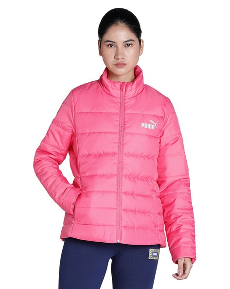 PUMA Womens Essentials Hooded Padded Jacket Athletic Outerwear Casual  Pockets - Pink - Size S at Amazon Women's Clothing store