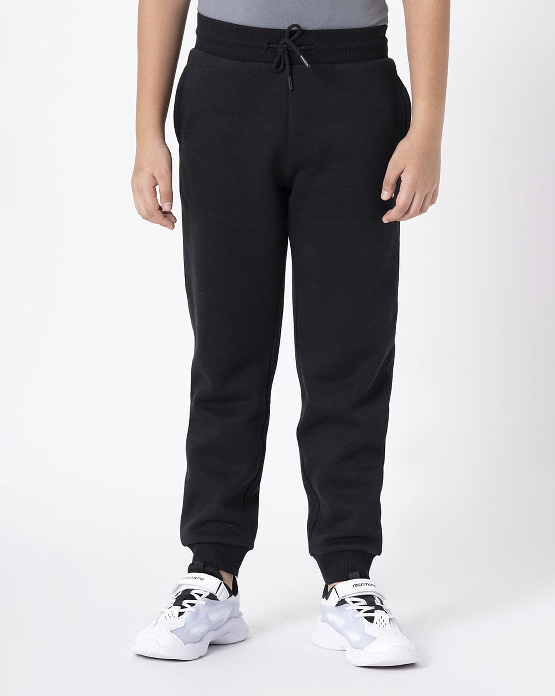 RED TAPE Boys Joggers with Insert Pockets For Boys (Black, 9-10Y)