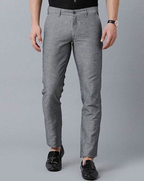 Formal 4 way Stretch Trousers in Light Grey Slim Fit