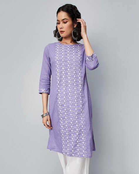 Buy Lavender Kurtas for Women by MAX Online Ajio