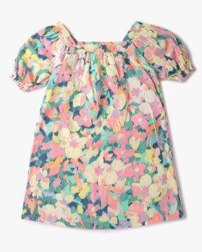 gap kids Floral Printed Linen-Cotton Shift Dress-picture-26
