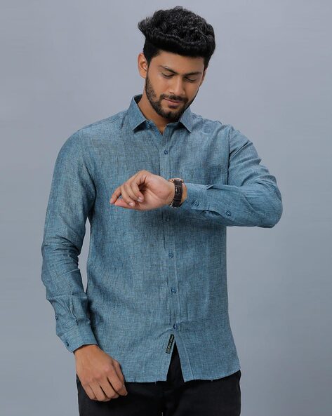 Buy Blue Shirts for Men by Ramraj Cotton Online