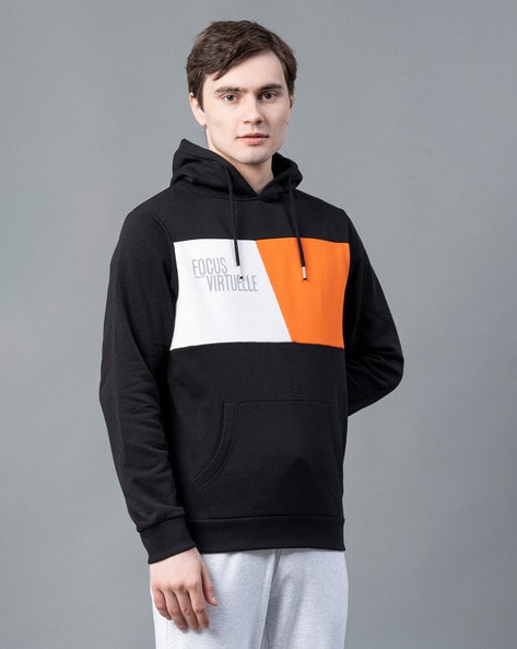 Black and sales orange hoodie mens