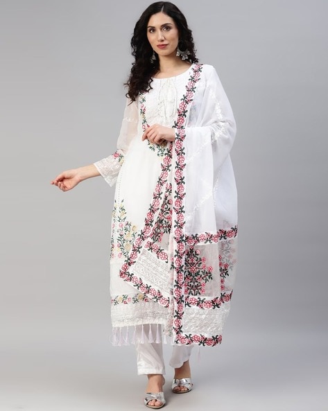 White Black Women's Premium Poly Cotton Court Room Uniform Salwar Kame–  Uniform Sarees