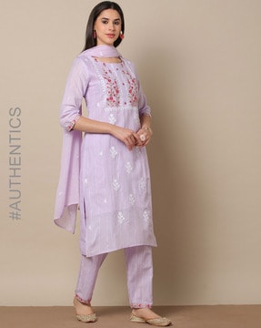 Buy Lavender Kurta Suit Sets for Women by Indie Picks Online