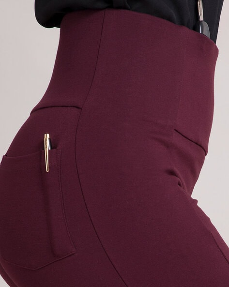 Buy Maroon Trousers & Pants for Women by Fable Street Online