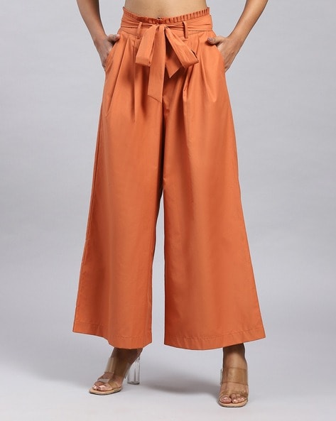 Ootn Autumn Office Wide Leg Pants Women Sashes Elastic Waist Pants Elegant  Ladies Brown Trousers Plus Length Korean Palazzo Cozy - Pants & Capris -  AliExpress