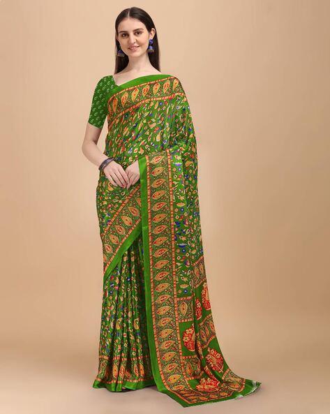 Buy Green Sarees for Women by JAANVI Online