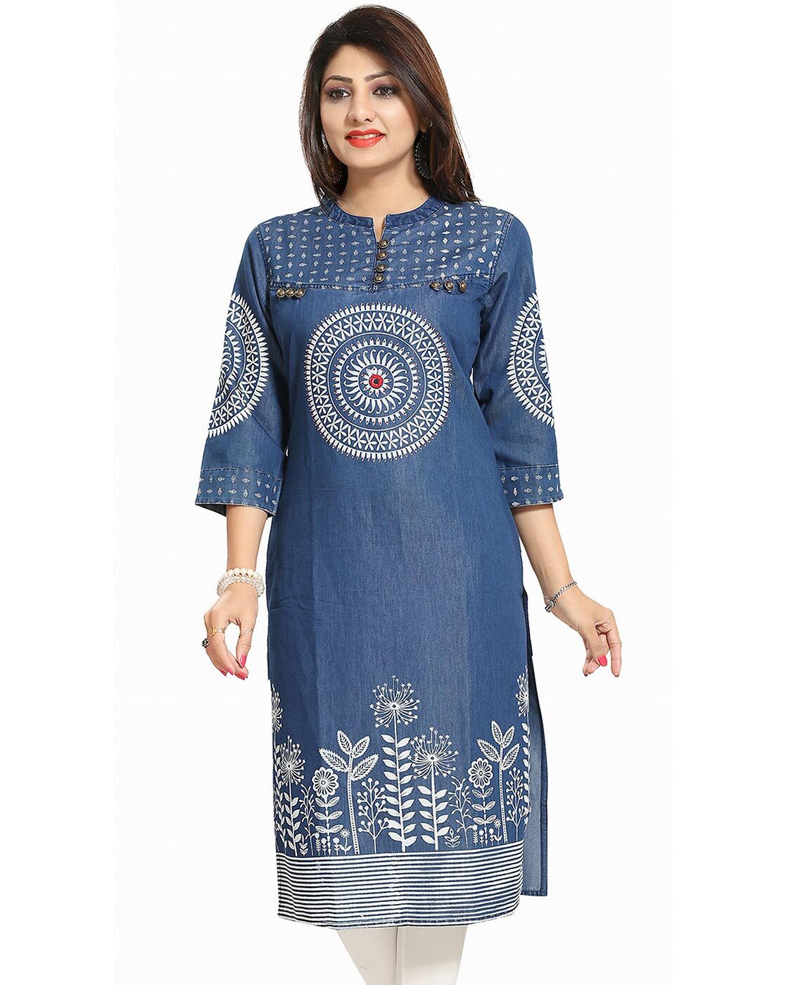 Buy online Blue Denim Kurti from Kurta Kurtis for Women by Blue Melon for  ₹1745 at 0% off | 2024 Limeroad.com