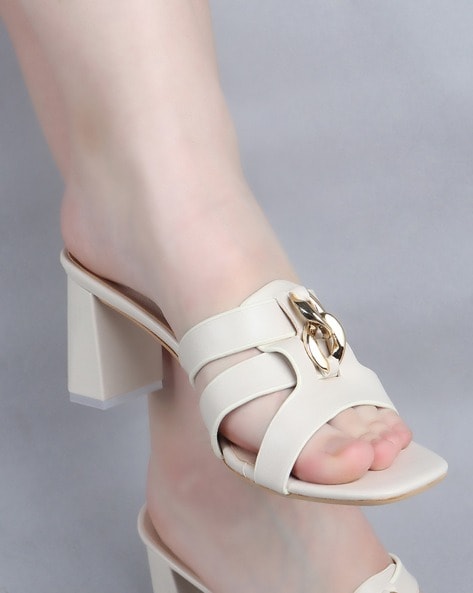 Buy online White Ankle Strap Heels from heels for Women by Truffle  Collection for ₹1050 at 70% off | 2024 Limeroad.com