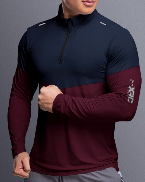 Colourblock Half-Zip T-Shirt