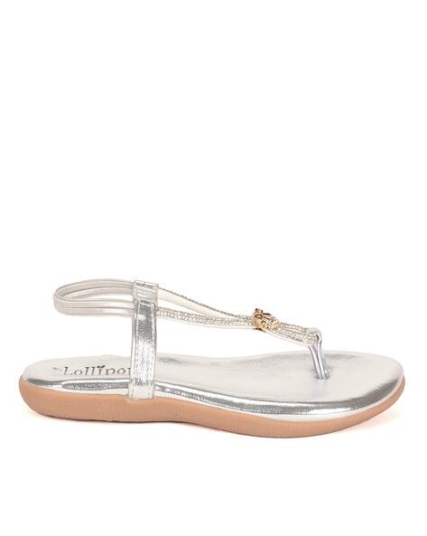 Stone-Studded Sling-Back Sandals