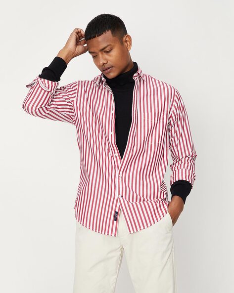 Buy Pink & white Shirts for Men by MAX Online
