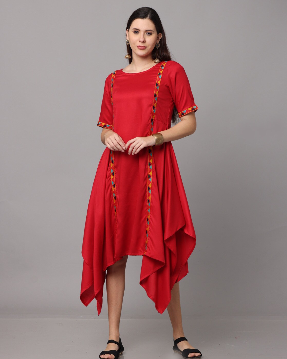Full Fleir Stiched Red Colour Georgette Trending Party Wear Gown With –  Lehenga Closet