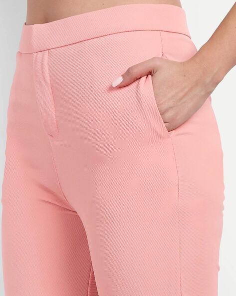 Buy SASSAFRAS Women's Pink Brocade Cigarette Pants at Amazon.in