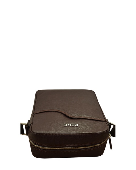 Rene Purse: Brown Ostrich Leather Satchel bag