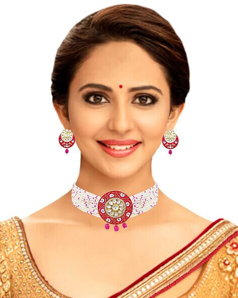 Gold-Plated Choker Necklace Set