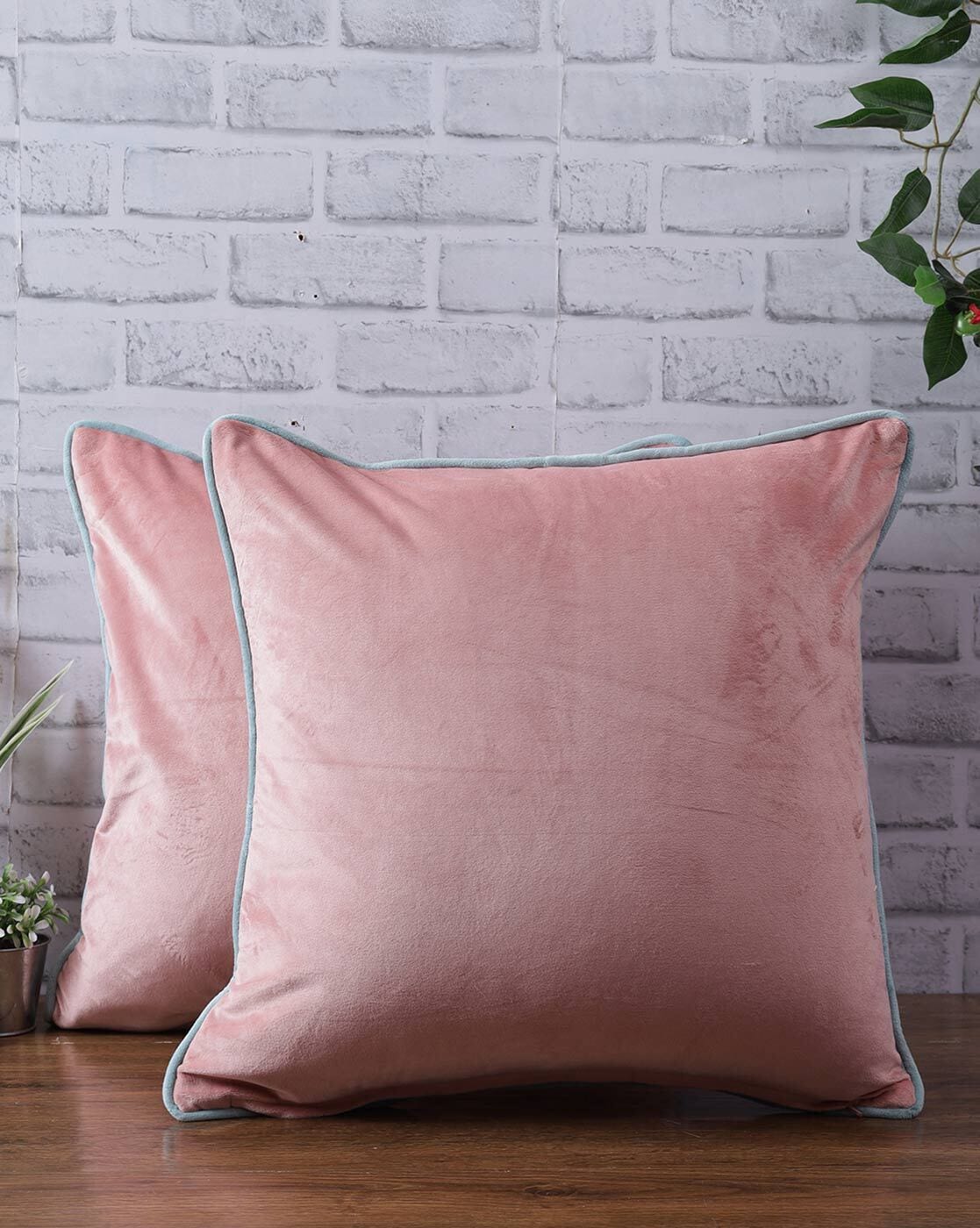 Peach shop velvet pillow