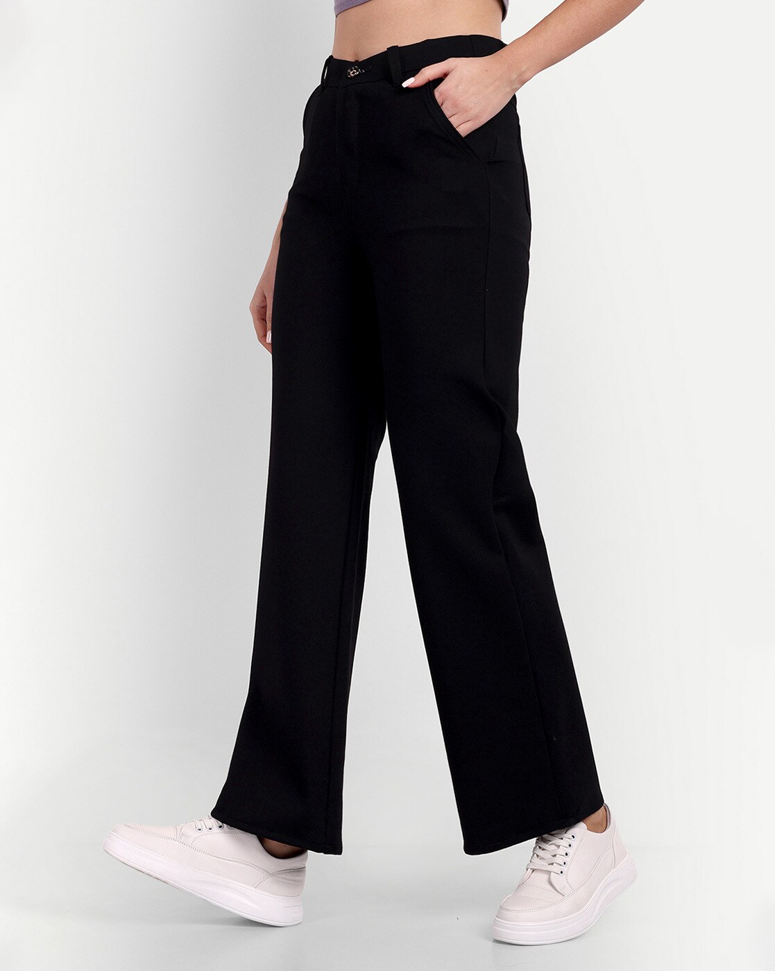 Broadstar Relaxed Women Black Trousers - Buy Broadstar Relaxed Women Black  Trousers Online at Best Prices in India