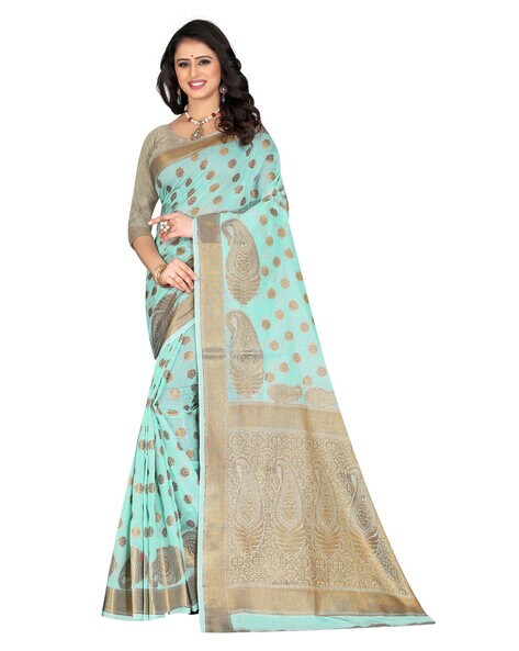 New Trend Designer SkyBlue Color Soft Silk Saree Under 1000.