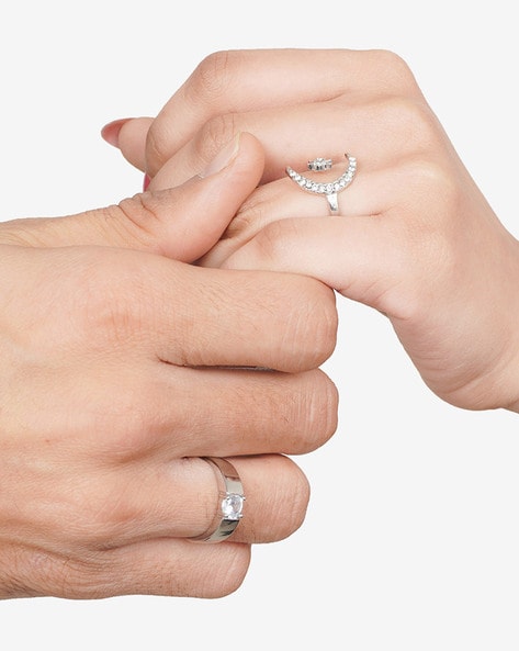 Karatcart Platinum Plated Crystal Infinity Loop Adjustable Couple Rings  Reviews Online | Nykaa
