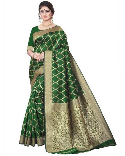 Mesmerising Dark Green Soft Banarasi Silk Saree With Hypnotic Blouse P –  LajreeDesigner