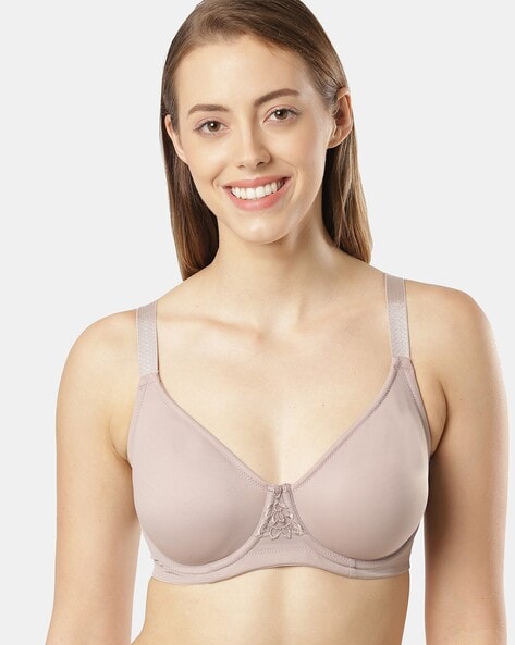 Buy Rosaline by Zivame Pink & White Non Wired Non Padded T Shirt Bra for  Women Online @ Tata CLiQ