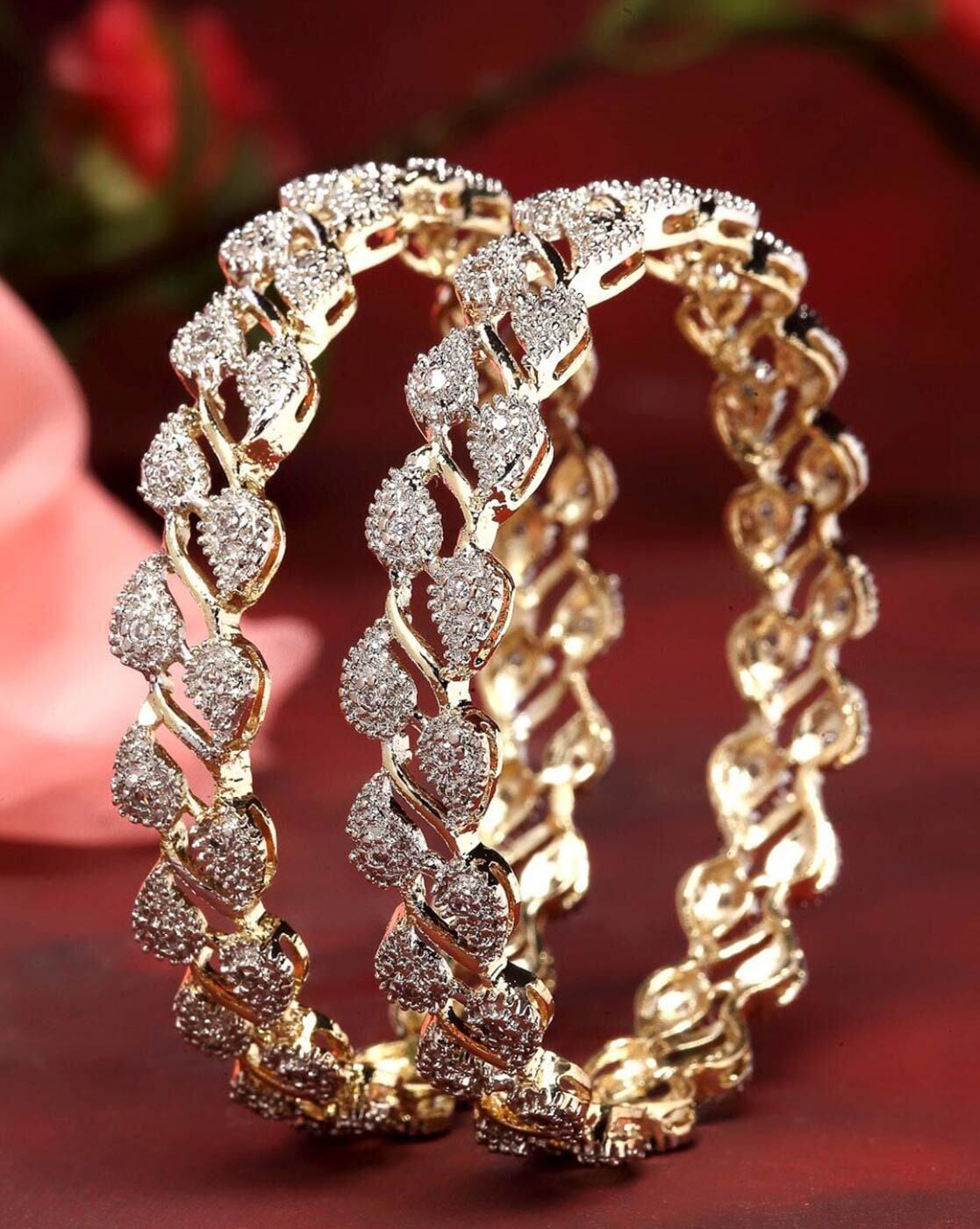 Product image of Aazeen Set of 2 American Diamond-Studded Bangles