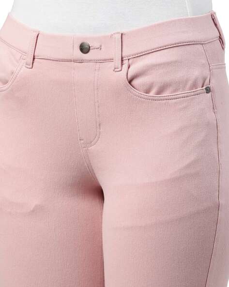 GO COLORS Girls Solid Baby Pink Jeggings : : Clothing