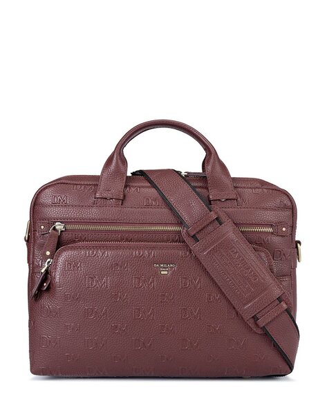 Da Milano Laptop Bags : Buy Da Milano Genuine Leather Brown Laptop Bag  Online