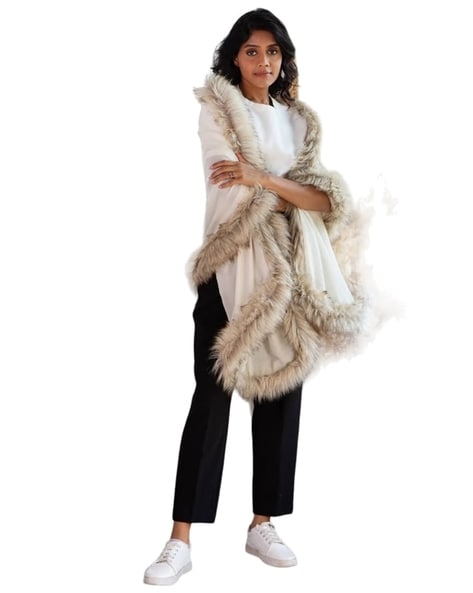 Shawl with Furr Accent Price in India