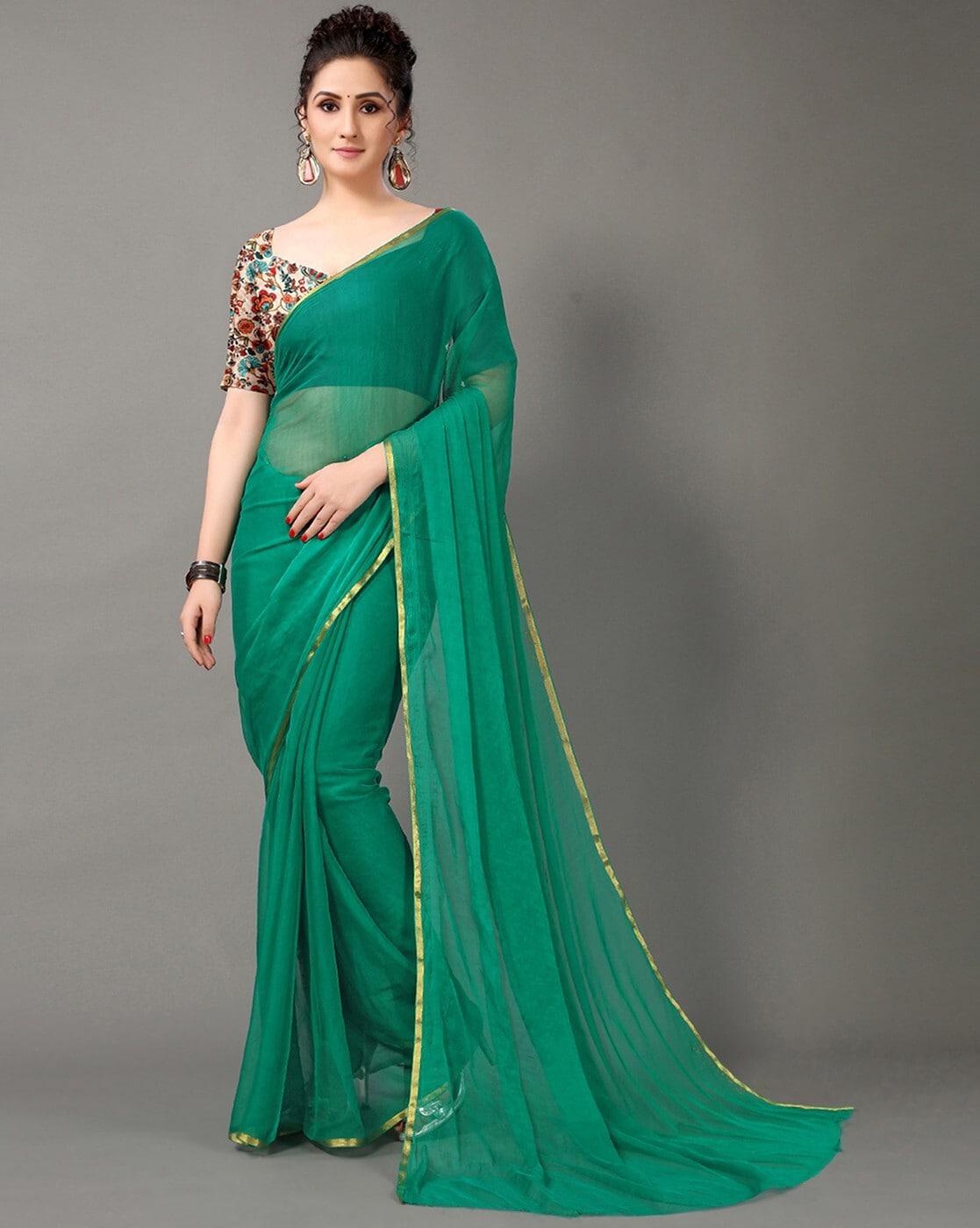 fcity.in - Embroidery Work Saree / Trendy Ensemble Sarees